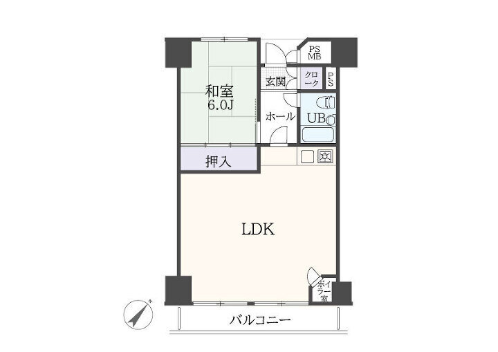 湯河原ロイヤルハイツ　7階の間取り