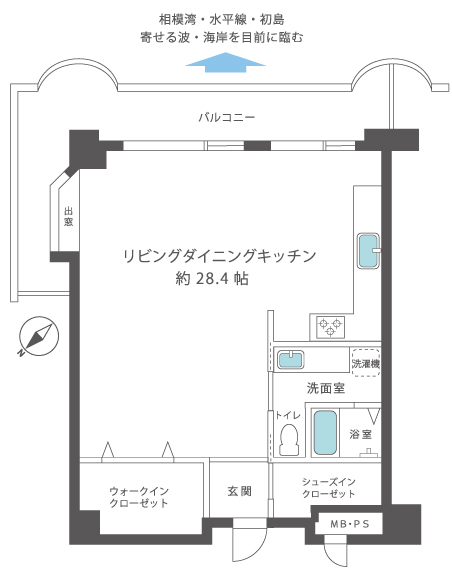 シーサイドヴィラ南熱海 1階の間取り