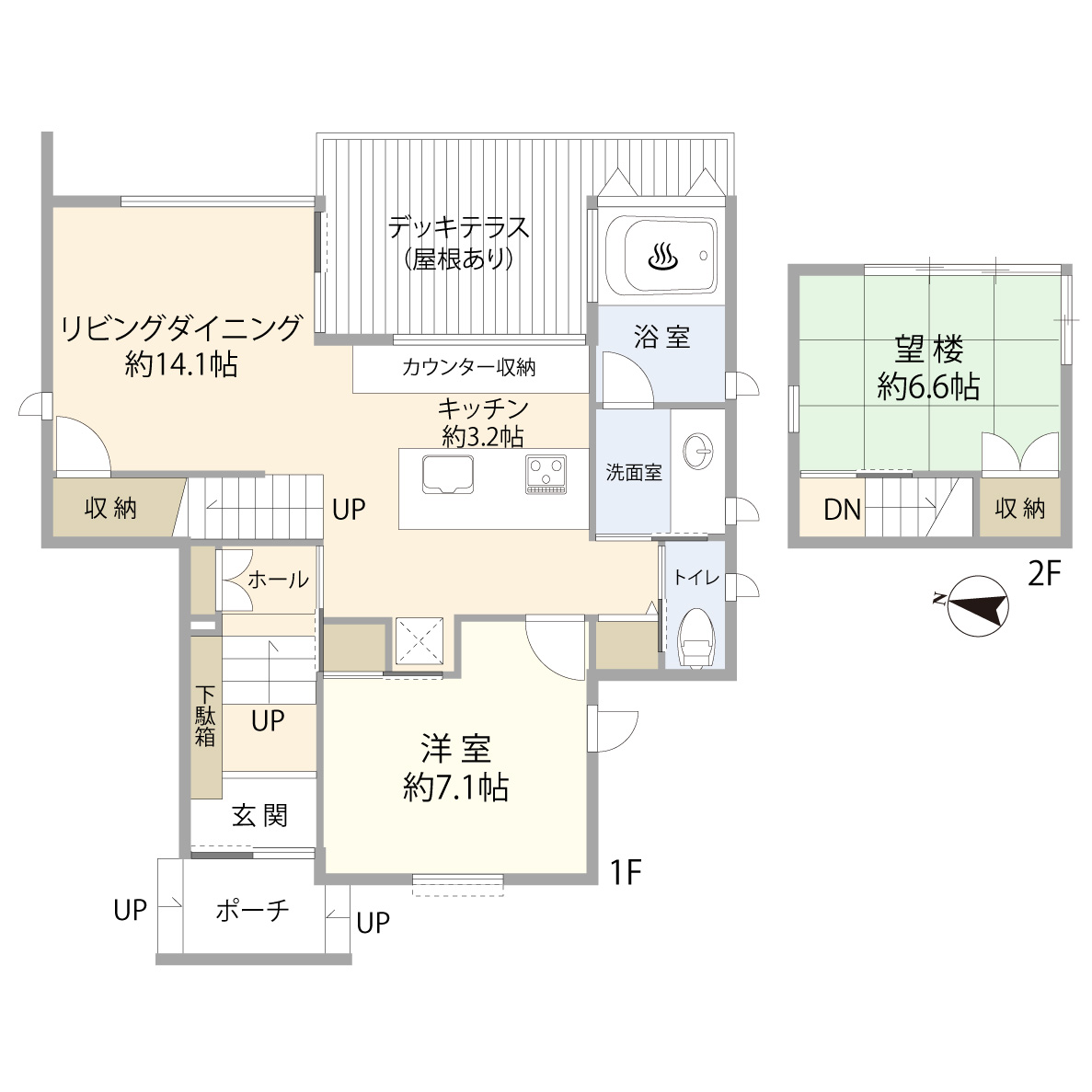 ルネ熱海伊豆山マスターズプレイス 温泉付き戸建の間取り